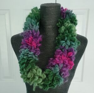 Multi colored hand made infinity scarf